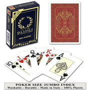 da vinci persiano red, italian 100% plastic playing cards, poker size jumbo index