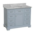 thumbnail image 6 of Aria 42" Bathroom Vanity with Powder Blue Cabinet and Carrara Marble Top, 6 of 6