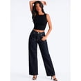 thumbnail image 2 of Jeans Dama Pantalon de mezclilla Shendy Vendy corte recto estilo wide leg jeans, 2 of 5