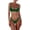 Avocado, variant on Women's Solid Scoop Neck Push Up Padded Brazilian Thong Bikini Swimsuit Bathing Suit
