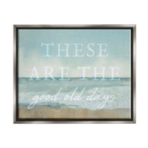 Stupell Industries Good Days Coastal Phrase Abstract Painting Gray Floater Framed Canvas Art Print Wall Art, 31 x 25