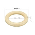 thumbnail image 2 of Uxcell 50mm Natural Wooden Rings, 20 Pack Wood Ring Round Linking Rings Wood Loop Circle for Craft, Wood Color, 2 of 6