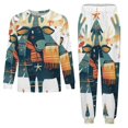 thumbnail image 3 of Merry Christmas Deer Holiday Decor Men's Pajama Set Sleepwear Pjs Lightweight Long Sleeve Crewneck Shirts and Bottoms Soft Comfy Sleep Sets M, 3 of 5