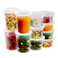 thumbnail image 1 of Deli Food Containers with Lids â€“ 24 Reusable Plastic Containers for Food Storage â€“ Meal Prep, Leftovers, and Kitchen Storage â€“ Dishwasher/Freezer/Microwave Safe â€“ 8oz, 16oz, 1 of 9