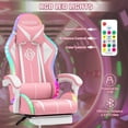 thumbnail image 5 of Hoffree Gaming Chair with Massage PU Leather Office Chair with Footrest and LED Light Ergonomic Gamer Chair Lumbar Support Adjustable Headrest High Back Computer Chair for Home Office, 5 of 7