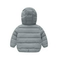 thumbnail image 4 of ATOGUTA Toddler Coats for Girls Light Puffer Padded Jacket Bear Hoods Infant Outerwear Gray, Size 12M-5T, 4 of 5