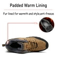 thumbnail image 2 of Mens Hiking Snow Boots Padded Warm Cotton Shoes Non-slip Lightweight Sneakers Waterproof Fur Lined Bare Boots Brown 8.5 UK, 2 of 7