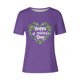 thumbnail image 3 of Mujeres Manga Corta de Verano Tops Impreso Sudadera Casual, Cuello Redondo Blusa Ligera para la Primavera Y el Verano, 3 of 6