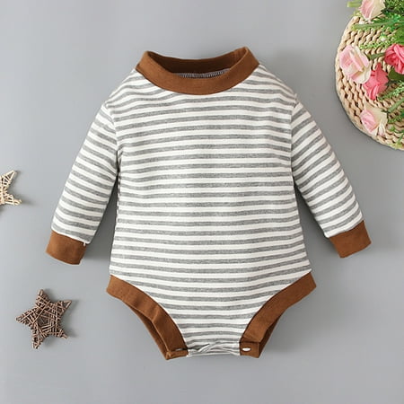 

NIUREDLTD Toddler Kids Boys Stripe Prints Long Sleeves Romper Jumpsuit Cloths