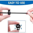 thumbnail image 3 of 40PCS Plastic Cord Lock, DIY Plastic End Spring Toggle Stopper Buttons Fastener Slider, Lanyard String Cord Clips for Drawstrings Use in Shoelace, Bags, Clothing, Tent Sleeping Bag (4 Sizes), 3 of 5