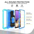 thumbnail image 2 of Dteck Galaxy A72 5G Case, Metal Ring Holder Kickstand Full Body Shockproof Sturdy Bumper Protective Cover for Samsung Galaxy A72 5G,Mint+Blue, 2 of 7