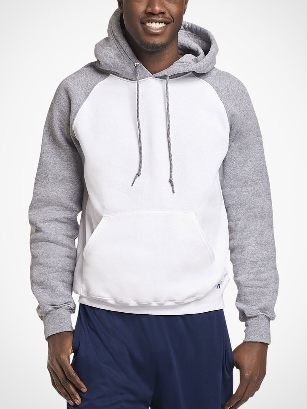 white athletic hoodie