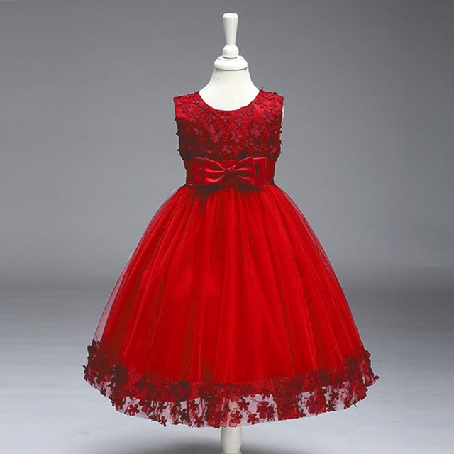 Robe d'Été Blanche de Princesse pour Filles Robe pour Filles 3 4 5 6 8 9 10 Ans Tout-Petits Enfants Fille Fête Mariage Robe Formelle