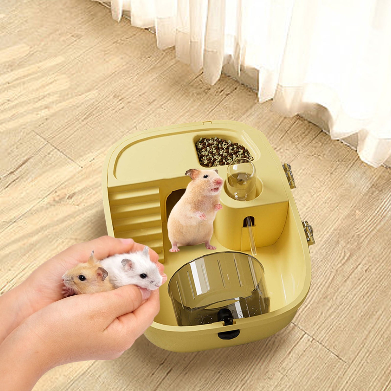 Hamster Cage Small Pet Cage with Openable Top,Activity House for Hamsters and Mice,Indoor Outdoor Travel Playhouse for Rodents Vibrantes Lifes