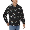 thumbnail image 4 of Zip Up Hoodies for Men - Hummingbird Print Black Long Sleeve Comfrt Men'S Fashion Hoodies & Sweatshirts, Jackets for Men Hoodies Pullover Clothing Clothes with Pouch, 4 of 5