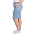 thumbnail image 6 of (3 pack) Turtle Bay New York Women’s Lightweight Denim Bermuda Shorts, Elastic Waist, Plus Sizes, 6 of 11