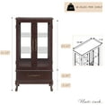 thumbnail image 6 of CKEASEAN 52" Lighted Accent Curio Cabinet with 2 Glass Doors & 1 Drawer, 3-Tier Antique Cabinet with Tempered Glass Adjustable Shelves & Drawer, Storage Display Case for Living Room, Bedroom,Office, 6 of 10