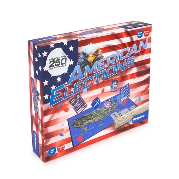 American Elections, U.S. Geography & State Facts Board Game, Learn Capitals, Mottos, Nicknames & Trivia, Educational Family Game Ages 10