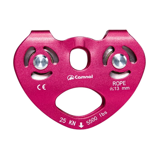 Carro de Polea dual de escalada Sunnimix Polea doble de escalada 25KN rojo
