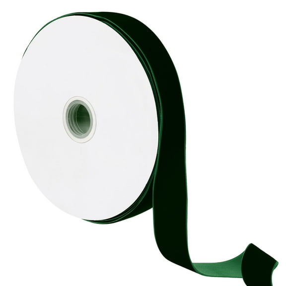 Uxcell Velvet Ribbon, 1" x 20 Yards Dark Green Velvet Fabric Trimming Ribbon Single Face Velvet Ribbons for DIY Craft