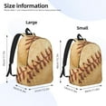 thumbnail image 4 of Rocae Vintage Baseball for Durable Canvas Backpack Leisure Large Bag Travel Rucksack Multi-function Backpack Medium, 4 of 8