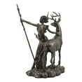 thumbnail image 3 of Ebros Greek Roman Goddess Of The Hunt Moon And Nature Diana With Stag Statue Artemis The Huntress Sculpture 11.5" H, 3 of 5