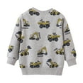 thumbnail image 5 of Suilloe Toddler Boys Hoodless Sweatshirts Cartoon Excavator Print Long Sleeve Hoodies Pullover Casual Round Neck Fashion No Hood Sweatshirt For Toddler And Youth，6-7Y, 5 of 8