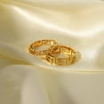 thumbnail image 4 of Unisex Stainless Steel Geometric Hollow Ring With Great Wall Pattern PVD Gold Plated Finish For Everyday Wear Jewelry, 4 of 7