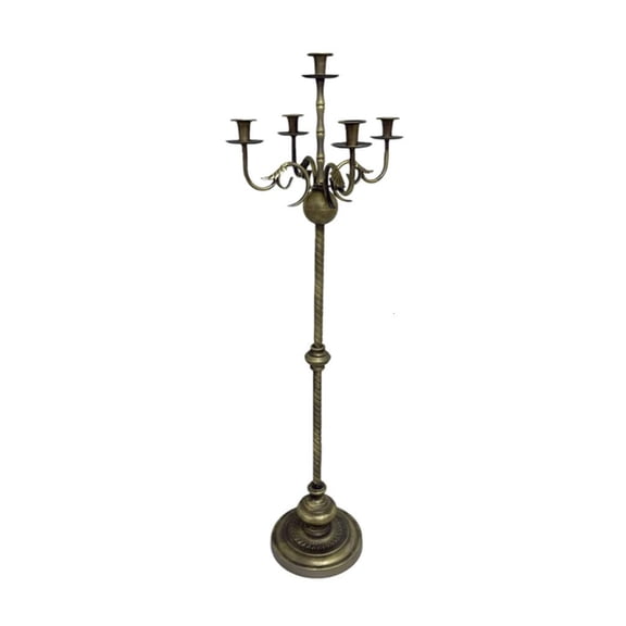 SDFGTstore Antique Wrought Iron Floor Standing Candelabra Candle Holders Home Decoration