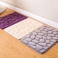 thumbnail image 4 of Toystoory Alfombra de puerta lavable y absorbente para interiores, antideslizante, con flores de adoquines, alfombra de franela para baño y Decoración del hogar flor y cafe, 4 of 5