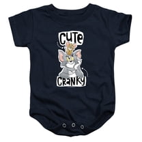 Tom And Jerry Cute And Cranky Unisex Infant Snap Suit for Baby (18 Months) Navy