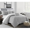 thumbnail image 2 of Chic Home Dacey 9-Piece Geometric Comforter Set, Queen, Grey, 2 of 8