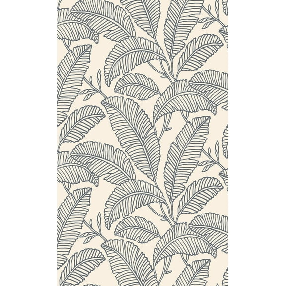 Whites Tropical Palm Leaves Printed Non Woven Non-Pasted Textured Wallpaper 57 Sq. Ft.