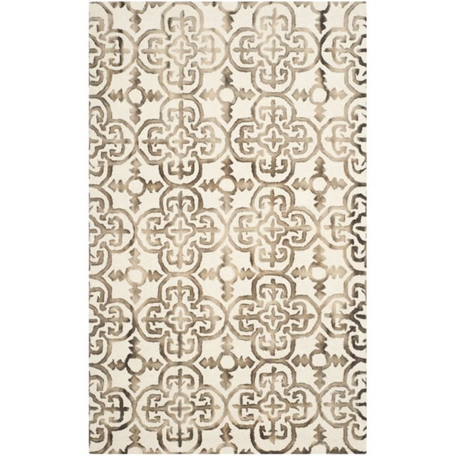 Safavieh Dip Dye Collection DDY711F Handmade Moroccan Geometric Watercolor Ivory and Brown Wool Area Rug (9' x 12')