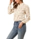 thumbnail image 4 of Camisa de mujer de botones INSPIRE CHIC con estampado floral, de manga larga, cuello puntiagudo, top de oficina XL blanco, 4 of 8