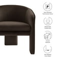 thumbnail image 4 of Armchair Chair, Brown, Velvet, Living Room Lounge Cafe Lobby Hospitality Restaurant, Modern Contemporary, HB37605, 4 of 9
