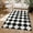 Black White, variant on HIWEAVER Camel 2' x 6' Washable Neutral Plaid Runner for Kitchen Indoor Modern Checked Throw Carpet Non-Slip Foldable Doormat for Hallway Farmhouse Dorm Home Decor