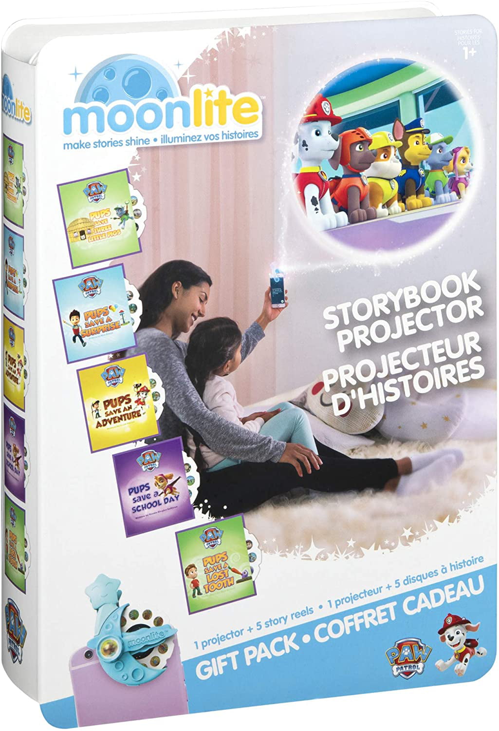 Moonlite Make Stories Shine Storybook Projector Paw Patrol 5 Reels 2 More for sale online 