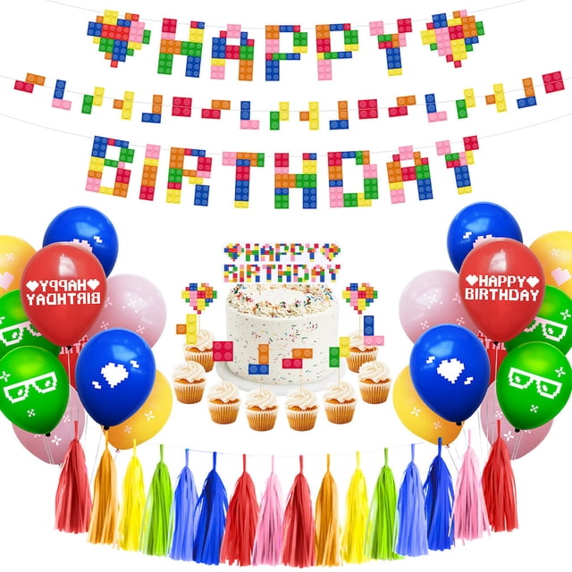 Kit de globos de látex con accesorios para fiesta de cumpleaños, 63 globos