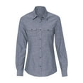 thumbnail image 2 of Burnside 5255 Women's Long Sleeve Chambray Button Up Shirt (3X-Large, Light Denim), 2 of 3