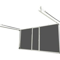 Lifestyle Screens Garage Door Screen; 8’ W x 8' H; Brownstone Frame; Black 17x20 PVC-coated Polyester Fabric; with Passage Door