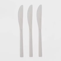 3pc Knife Set - Room Essentials: Stainless Steel Dinner Knives, Dishwasher-Safe, Silver, Service for 3