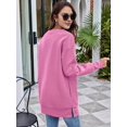 thumbnail image 6 of Women Sweatshirts Trendy Fleece Crewneck Sweatshirt Casual Loose Pullover Tops Comfy Fall Outfits Wine Red M, 6 of 7