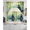 thumbnail image 2 of Zen Stones Kitchen Curtains Sets 24 Inch Length with Valance, Nature Water Reflection Country Botanical Swag Valances and Tiers Curtain Set Drapes Swag Curtains for Living Room, Bathroom, Bedroom, 2 of 6