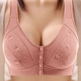 thumbnail image 2 of Loopsun Womens Bras Plus Size, Bras for Women, Women Middle-Aged and Elderly Printed Front Buckle without Steel Ring Soft Large Size Underwear Bra Rose Gold,XXXL, 2 of 3