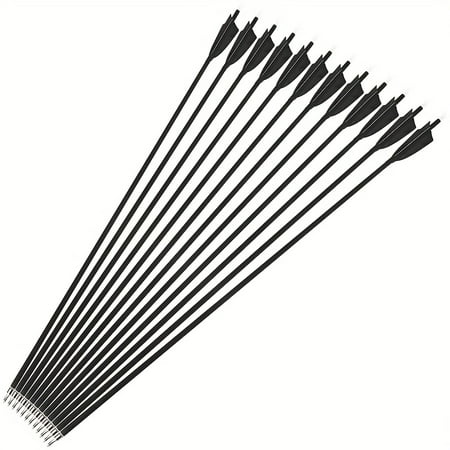 12pcs 4-inch Shield-shaped Arrow Feathers 500 Bushings Inner Diameter 0.24inch 30-inch Hunting Arrow Shafts Outdoor Training And Competition Arrows