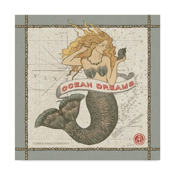 Trademark Fine Art 'Drift Away Mermaid' Canvas Art by Sue Schlabach