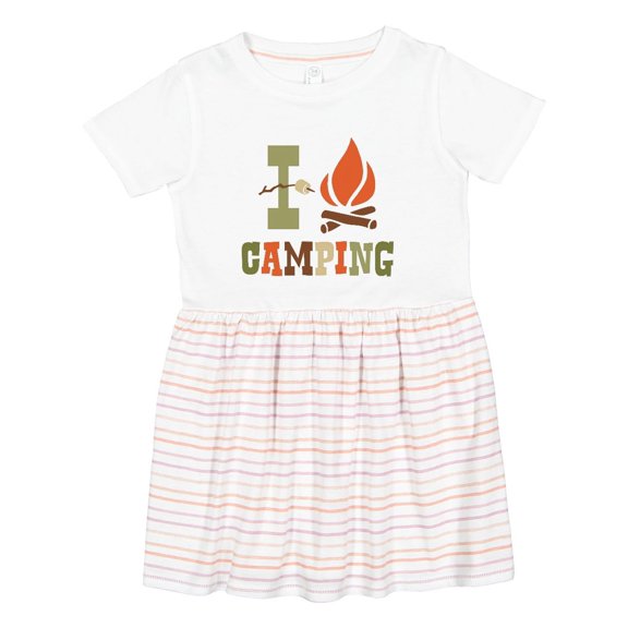 Inktastic I Love Camping Girls Toddler Dress