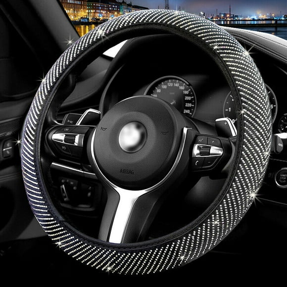 Universal Car Steering Wheel Cover Elastic Full Diamond Protection Breathable -