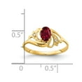 thumbnail image 2 of Primal Gold 14 Karat Yellow Gold 6x4mm Oval Created Ruby and Diamond Ring, 2 of 3
